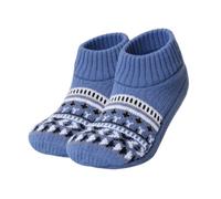 Cosy Fair Isle - Calzini da donna spessi foderati in sherpa | Calzini alla caviglia foderati in pile Sherpa con motivo retrò a maglia Fair Isle, caldi calzini termici per pavimenti