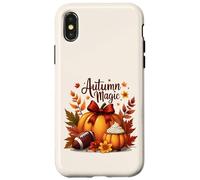 Cosy Fall Pumpkin Spice Football Vibes Autumn Custodia per iPhone X/XS