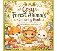 Cosy Forest Animals Colouring Book / 8.5" x 8.5": Cute Cottagecore Animal Scenes for Relaxation & Stress Relief