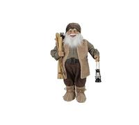 Cosy Home Figurine Père Noëll in poliestere, marrone, 20 x 13 x h31 cm