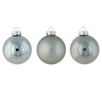 Cosy Home - Set di 12 palline di Natale in vetro Shiny Matt Opal Blu, D8 cm
