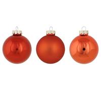 Cosy Home - Set di 12 palline di Natale in vetro Shiny Matt Opal Orange, D8 cm