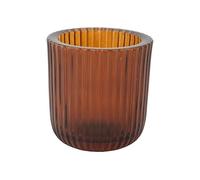 Cosy Home - Set di 6 candelabri in cristallo Ribs, marrone, 7,5 x 7,5 x 8 cm