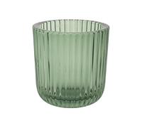 Cosy Home - Set di 6 candelabri in vetro Ribs, verde, 9 x 9 x 9 cm