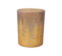 Cosy Home - Set di 6 candelieri in vetro dorato con albero di cracke, 10 x 10 x 12,5 cm