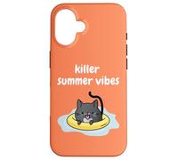 Cosy Mystery Cosy Crime Cat Sleuth Killer Summer Vibes Custodia per iPhone 16