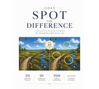 Cosy Spot the Difference: A Beautiful Full-Color Puzzle Book for Adults & Seniors with 50 Scenic Puzzles and 500 Hidden Differences