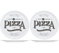 Cosy & Trendy 4562420 hot-fresh Pizza Piatto, Ceramica, Bianco, 30 cm (Confezione da 2)