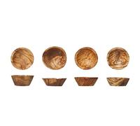 Cosy & Trendy 8047507 8047507-Set di 4 Ciotole d'ulivo, D5,5-7,5 cm, Legno, Marrone