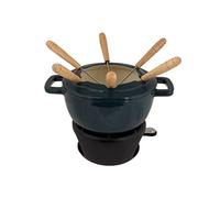 Cosy & Trendy Servizio fonduta in ghisa "FONTESTIC" 6 persone-Verde Airon-D18 Cm