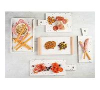 COSY TRENDY Terrazzo Tray 29x17cm Bianco Rettangolo