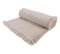 Cosy & Trendy Tovaglia con frange in cotone Cosy@Home, grigio, 250 x 140 cm