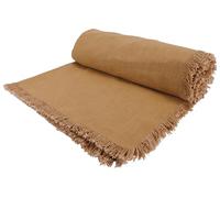 Cosy & Trendy Tovaglia con frange in cotone Cosy@Home, sabbia, 250 x 140 cm