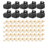 CosyCaya Auto Auto 30A-80A Supporto Relè Titolare della Scatola Terminali Staffa Base Relè Spina 5 con Terminali 50 Pezzi 6.3 Mm per Automobile