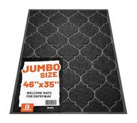 Cosyearn Zerbino grande, 117,8 x 89,9 cm, XL, per interni ed esterni, impermeabile, facile da pulire, tappetino per ingresso, zerbino anteriore interno esterno antiscivolo (nero)