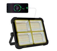 CosyEasy - Proiettore LED ricaricabile 100 W 10.000 lm, luce da lavoro, lanterna portatile con pannello solare, 16500 mAh, USB, ricaricabile, per campeggio, canto, garage, officina