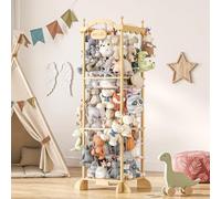 COSYLAND Organizer Peluche per Bambini in Legno di Pino, 141 x 55 x 49 cm