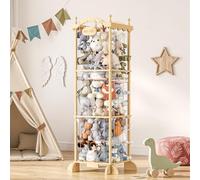COSYLAND Organizer Giocattoli per Peluche - Scaffale Portagiochi Bambini con Corda Elastico per Cameretta, Stanza Giochi e Nursery, Salvaspazio e Autoposizionante(Senza cordino da appendere)