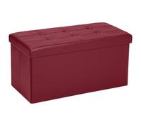 COSYLAND Pouf Contenitore - Panca Contenitore imbottita 110L/200kg, Cassapanca Contenitore da Interno pieghevole in PVC impermeabile - 76 x 38 x 38 cm（Borgogna）
