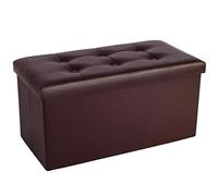COSYLAND Pouf Contenitore Pieghevole 110L - Panca Contenitore da Interno in PVC Impermeabile - Cassapanca Contenitore Multiuso, Puff Salvaspazio Robusto e Facile da Spostare (Marrone Scuro)