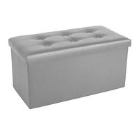 COSYLAND Pouf Contenitore Pieghevole 110L - Panca Contenitore da Interno in PVC Impermeabile - Cassapanca Contenitore Multiuso, Puff Salvaspazio Robusto e Facile da Spostare - 76x38x38 cm (Grigio)