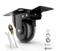 COSYLAND Set 4 Ruote Piroettanti per Mobili in PU, 4 x 50 mm, nero