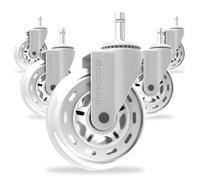 COSYLAND Set 5 Ruote Sedia Ufficio in PU, bianco, Attacco 11 mm