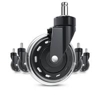COSYLAND Set 5 Ruote Sedia Ufficio in PU, Potenziate, Attacco 10 mm
