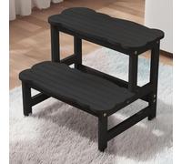 COSYLAND Sgabello Bagno Bambini in Bambù - Scaletta Bambini a 2 Gradini con Design a Nuvola, Antiscivolo, Scalino per Cucina, Toilette, Cameretta, Fino a 136 kg (Nero)