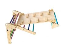 COSYLAND Struttura da Arrampicata per Interni, 3 in 1, Triangolo da | 6 possibilità di gioco, rampa pieghevole su entrambi i lati, per 1-6 anni, fino a 81,6 kg, distanza tra i pioli inferiore a 8
