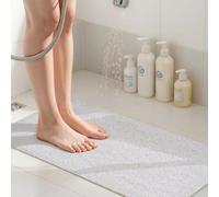 COSYLAND Tappeto Doccia Antiscivolo 40x60cm - Tappetino Doccia Antiscivolo in PVC Morbido, Senza Ventose, con Drenaggio Rapido, Comfort per Piedi, per Bagno, Anziani e Bambini, Bianco
