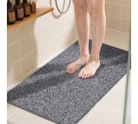 COSYLAND Tappeto Doccia Antiscivolo 40x80cm - Tappetino Doccia Antiscivolo in PVC Morbido, Senza Ventose, con Drenaggio Rapido, Comfort per Piedi, per Bagno, Anziani e Bambini, Nero e Bianco