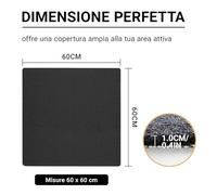 COSYLAND Tappeto Doccia Antiscivolo 60x60cm - Tappetino Doccia Antiscivolo in PVC Morbido, Senza Ventose, con Drenaggio Rapido, Comfort per Piedi, per Bagno, Anziani e Bambini, Nero