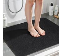 COSYLAND Tappeto Doccia Antiscivolo 80x80cm - Tappetino Doccia Antiscivolo in PVC Morbido, Senza Ventose, con Drenaggio Rapido, Comfort per Piedi, per Bagno, Anziani e Bambini, Nero