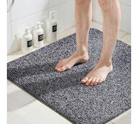 COSYLAND Tappeto Doccia Antiscivolo 80x80cm - Tappetino Doccia Antiscivolo in PVC Morbido, Senza Ventose, con Drenaggio Rapido, Comfort per Piedi, per Bagno, Anziani e Bambini, Nero e Bianco