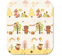 COSYLAND Tappeto Gioco Bambini Pieghevole 200x180x1cm Animal & Forest | Morbido e impermeabile, reversibile Animal & Forest: tappeto gioco neonato per cameretta, gioco a terra e primi movimenti