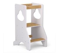 COSYLAND Torre Educativa Bambini, 80 x 50 x 37 cm, Bianco E Naturale