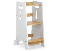 COSYLAND Torre Educativa Bambini, 80x45x40 cm, Bianco Classico e Naturale