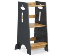 COSYLAND Torre Educativa Bambini, 80x45x40 cm, Grigio Classico e Naturale