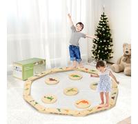 COSYLAND Trave di Equilibrio in Legno per Bambini, Design Doppia Faccia, Giocattolo Montessori per Equilibrio e Coordinazione, Bordo Sicuro Arrotondato per Interni/Esterni(Dinosauro)