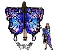 Cosysparks Ali di Farfalla Donna, 2 Pcs Ali da Fata Donna con Farfalla Sciallo Maschera Farfalla Ala Capo Abito di Fantasia per le Donne Halloween Natale Carnevale Festa Cosplay