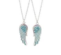 Cosysparks Collana per Migliori Amiche,Ali d'Angelo Azzurre Collana dell'Amicizia BFF per 2 Set di Collane per Sorelle Regalo per Donne per Laurea, Compleanno, Natale