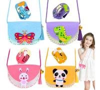 Cosysparks Kit da cucito per bambini, 4 Pack kit feltro fai da te fai da te cucito creativo kit Divertente DIY Educativo Cucire Craft Regalo con Strumenti di Cucire per Ragazze (Stile corda lunga)
