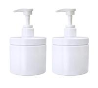 Cosywell Dispenser a pompa in plastica, ricaricabile, a bocca larga, stile barattolo, senza BPA, vuoto, per cucina, bagno, doccia, contenitori per lozioni, shampoo, balsamo (bianco, 2 x 500 ml)