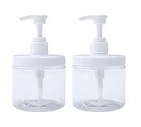 Cosywell Dispenser di bottiglie di plastica a pompa, ricaricabili, a bocca larga, stile barattolo, senza BPA, vuote, per cucina, bagno, doccia, contenitori per lozioni, shampoo, balsamo (trasparente,