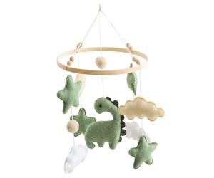 Cot Mobile - Baby Mobile | Crib Bell | Nursery Safe Green Dinosaur Tema Cribs Mobile | I bambini si calmano insolati | Bell-mobile traspirante Bell-Mobile | Pongono di capezzale per il compleanno