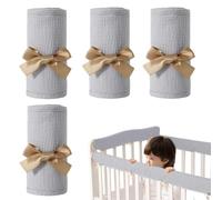 Cot Rail Protector 2 Pieces Breathable Cotton Gauze Adjustable Straps