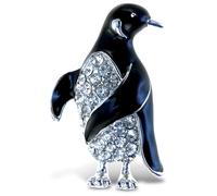 COTA Global Penguin Sparkling Refrigerator Magnet - Black & Silver Sparkling Rhinestones Crystals, Cute Sparkly Ocean Life Magnet for Kitchen Door Fridge, Cool Home & Office Novelty Decor - 2 Inch