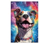 COTAIL Tela artistica da parete senza cornice per camera da letto e ufficio, decorazione da parete per ufficio, 61 x 40,6 cm, divertente decorazione da parete con cane colorato, per soggiorno, quadri,