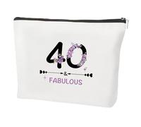 coTaSiEY Borsa da toilette per 40° compleanno, da donna, regalo di compleanno per 40° compleanno, 40° compleanno, Natale, San Valentino, Pasqua, Halloween, per amici, figlia, cosmetici